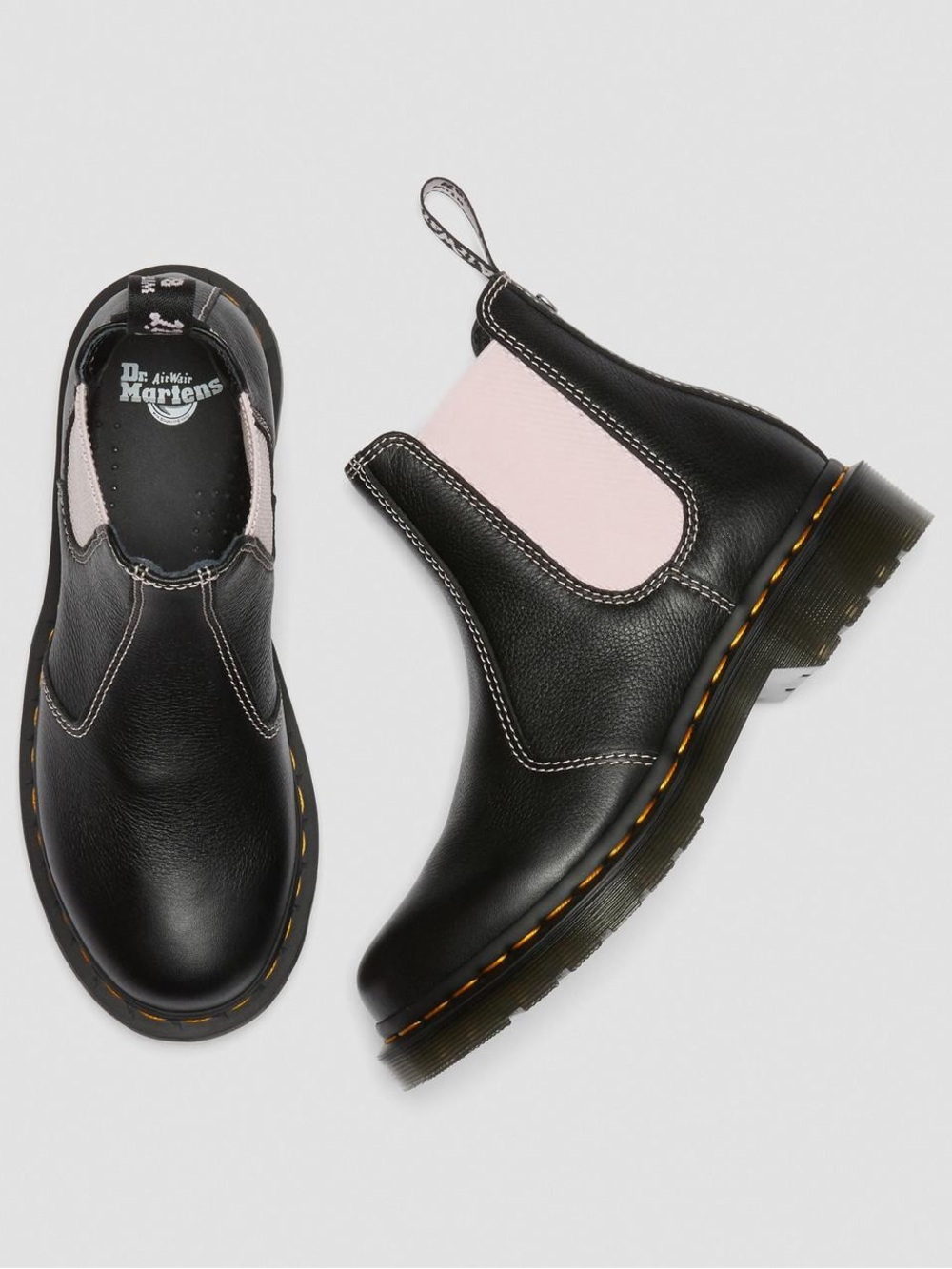 Dr. Martens 2976 Chelsea Boots with Pink Elastic Contrast Size 9